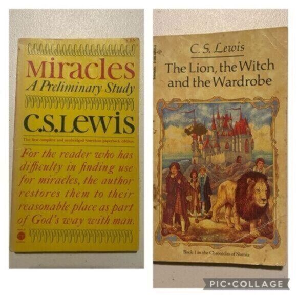 GUC - C. S. Lewis 2 Paperback Books -The Lion, The Witch & Wardrobe and Miracles - Picture 1 of 7